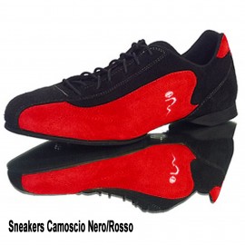 Schizzo Tacco Sneakers Camoscio Nero/Rosso | SznkCbrx1p8