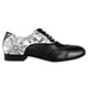 Tangolera 100 Nappa Nera Flower Men Italian Men's Shoes - Model TBA100Nbckflwx2p2 Modern Oxford Nappa Black with Flower Mosaic Shoes on Heel 2.2