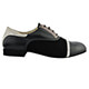 Tangolera 105 Nero Tortora Men Italian Men's Shoes Model TB105-bcktrtx2p2 Black Nappa/Suede combo uppers with turtledove details Classic Oxford Shoes on Heel 2.2