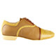 Tangolera 105 Nappa Ocra Cuoio Men Italian Men's Shoes Model TB105-ochrx2p2 Ochre Brown and Yellow details Nappa Oxford Shoes on Heel 2.2