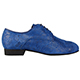 Tangolera 110 Bluette Stampato Men Italian Men's Shoes - Model TBA110stmpblx2p2 Cerulean Blue Pattern-printed Nappa Derby Shoes on Heel 2.2