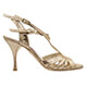 Tangolera A100 Bronzo Pitoncino T8 Italian Women's Shoes - Model TBA100-brzptnx8 bronze iridescent python-like pattern printed nappa uppers Y-strap double ankle-strap sandals on Heel 8
