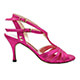 Tangolera A100 Fucsia T7 Italian Women's Shoes - Model TBA100-fxsx7 Fucsia Iridescent fingerprint pattern printed nappa uppers Y-strap double ankle-strap sandals, on Heel 7