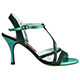 Tangolera Notturno Turchese - Italian Women Shoes model TBA11-ntqx7, Turquoise Fabric on Napa Leather, Heel 7