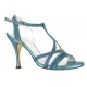 Tangolera Notturno Turchese - Italian Women Shoes model TBA11-ntqx9, Turquoise Fabric on Napa Leather, Heel 9