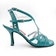 Tangolera A11bis Verde Smeraldo T8 Italian Women's Shoes - Model TBA11b-grnsmgdx8 Y-strap double-strap sandals Emerald Green Nappa uppers and straps with full buffalo suede outsole on Heel 8