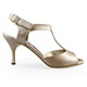 Tangolera Phard - Italian Women Shoes model TBA12-phdx7, phard pale bronze nappa T-strap sandals in Heel 7