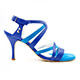 Tangolera A125 Bluette T7 - Italian Women's Shoes Model TBA125bltt-blux7, Open heel blue nappa leather sandals, with double X-crossed ankle-straps, on Heel 7 (also available Heel 9)