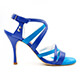 Tangolera A125 Bluette T9 - Italian Women's Shoes Model TBA125bltt-blux9, Open heel blue nappa leather sandals, with double X-crossed ankle-straps, on Heel 9 (also available Heel 7)