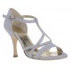 Tangolera Pitoncino Laminato Argento - Italian Women Shoes model TBA8Pl-agx9, python silver, heel 9