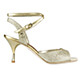 Tangolera A1CL Glitter Oro Tacco Galvanizzato Italian Women's Shoes - Model TBA1CLgo-gldx7 Golden Glitter Sandals with golden galvanized heels and golden laminated X-straps and borders on Heel 7 (also available in Heel 9)