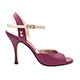 Tangolera A2 Vinaccia - Italian Women Shoes model TBA2vnc-prplx9, purple red wine nappa leather with silver laminated strap, open heels sandals on Heel 9 (also available Heel 7)