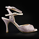 Tangolera Bijoux new - Italian Women's Shoes Model TBA23n-vltx7, Violet micro-glitter, X-strap Ankle-strap double strapped sandals, on HEEL 7