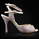 Tangolera Bijoux new - Italian Women's Shoes Model TBA23n-vltx9, Violet micro-glitter, X-strap Ankle-strap double strapped sandals, on HEEL 9