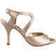Tangolera A25 Nudo T9 - Italian Women's Shoes Model TBA25-nudx9, Pearlized Nude Nappa, double X-strap sandals, on Heel 9 (also available in HEEL 7)