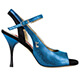 Tangolera A28 Azul Cangiante T9 Italian Women's Shoes - Model TBA28irdx-azblux9 Dark Iridescent Blue nappa ankle-strap sandals on Heel 9 (also available HEEL 7)