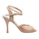 Tangolera A34cl Perlato Wide T9 Italian Women's Shoes Model TBA34cl-prlt-wdndx9 Nude (Nudo) perlato light beige soft leather nappa uppers Double ankle-strap sandals, with iridescent elastic front uppers on Heel 9 (also available in Heel 7)