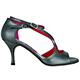 Tangolera Perlato Nero - Italian Women Shoes model TBA4b-bkx7, Dark Gray Shiny Napa Leather, Heel 7