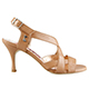Tangolera A5 Natural Skin T7 Italian Women's Shoes - Model TBA5ns-ndx7 Beige (nude) Nappa Leather (natural skin) uppers sandals on Heel 7 (also available HEEL 9)