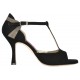 Tangolera Camoscio Nero - Italian Women Shoes model A7, black suede, heel 8