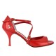 Tangolera Nappa Rossa - Italian Women Shoes model A8b, red, heel 7
