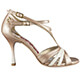 Tangolera A99 Rimini Perlato T9 Italian Women's Shoes - Model TBA99plt-ndbgx9, Pearl Beige/Nude (light bronze) Napa T-strap tango shoes, bronze & white front uppers, and bronze to white ombre nappa covered heels, on heel height 9cm