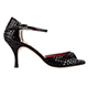 Tangolera Pitone Nero Italian Women's Shoes - Model TBB8P-bkx6 snake skin painted black heel 6 (also available Heel 7 & Heel 9)