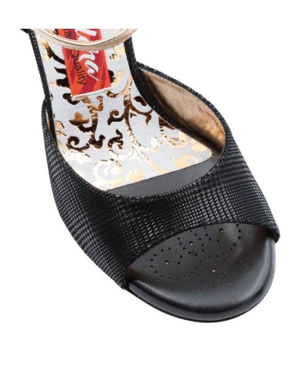 Tangolera - Scarpe - Iris • A2 Scozia Nero Laminato Rosa Heel 7 cm - immagine