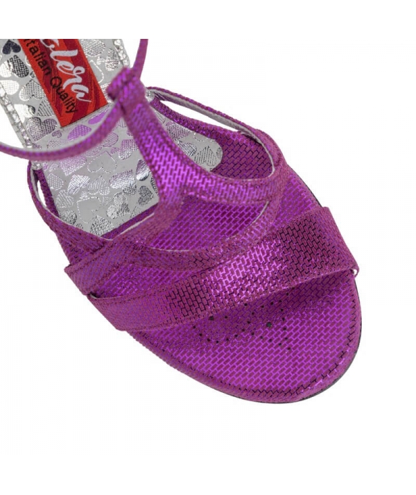 Tangolera - Pantofi - Gaia • A11 Viola Stampa Fiori Heel 7 cm - imagine