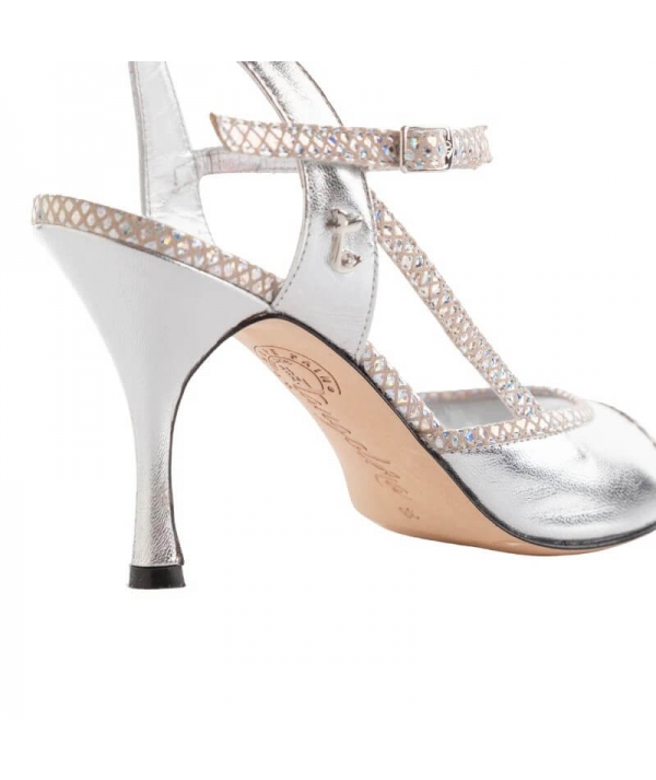 Tangolera - Shoes - Sara • A14 Argento Laminato Heel 9 cm - image