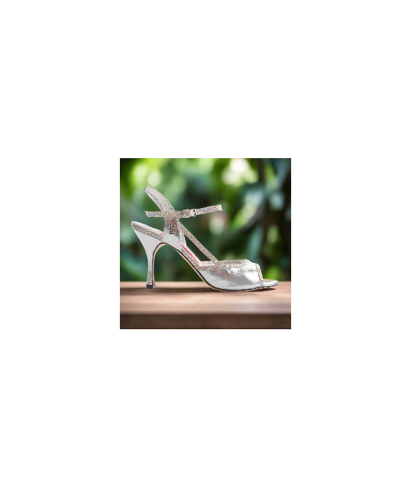 Tangolera - Shoes - Sara • A14 Argento Laminato Heel 9 cm - image