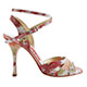 Tangolera A6CL Flower Calzata Regolare Soft T10 Italian Women's Shoes - Model TBA6CL-flwrregx10 Flowers Pattern imprint Nappa X-strap sandals and same pattern covered heels on heel 10 (also available in Heel 8)