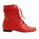 Tangolera Stivaletto Rosso Donna T1 Italian Women Ankle Boots - Model TST04fstvrs-rdx1 red nappa tango practica ankle boots with very long laces through 8 eyelets and lateral inner covered zipper, on 1 cm height heels